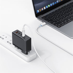 USAMS US-SJ660 Type-C To Type-C PD100W Fast Charging Transparent Data Cable With Light--Cloud Series 1.2M
