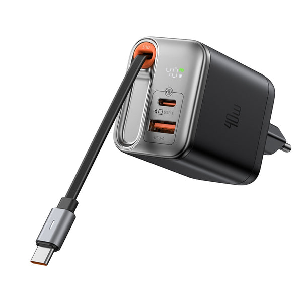 MCDODO CH-4280 40W Digital Display GaN Charger Built-in 65cm retractable
