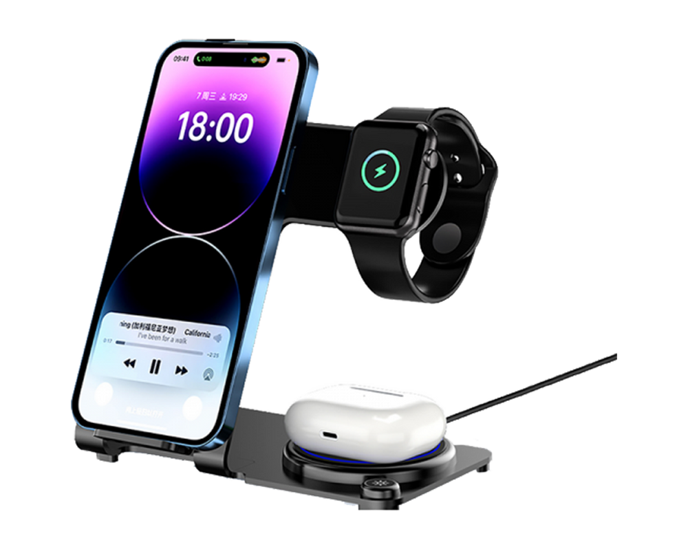 WiWU in 1 Power Air 3 in 1 Wireless 15W Charging Station Wi-005