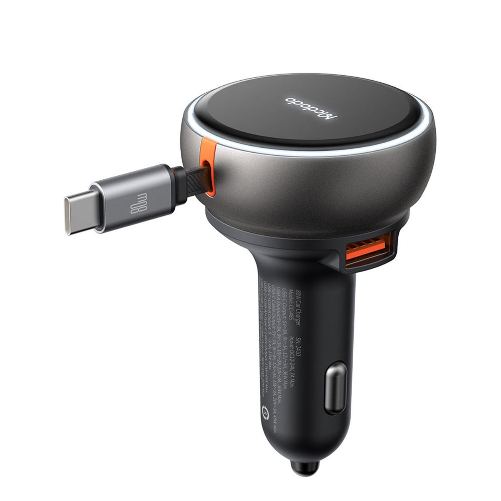 MCDODO CC-4850 80W Car Charger Built-in 80cm Retractable Cable