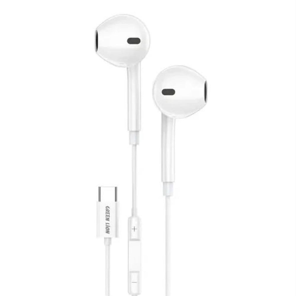 Green Lion Wired Stereo Earphones with Type-C Connector