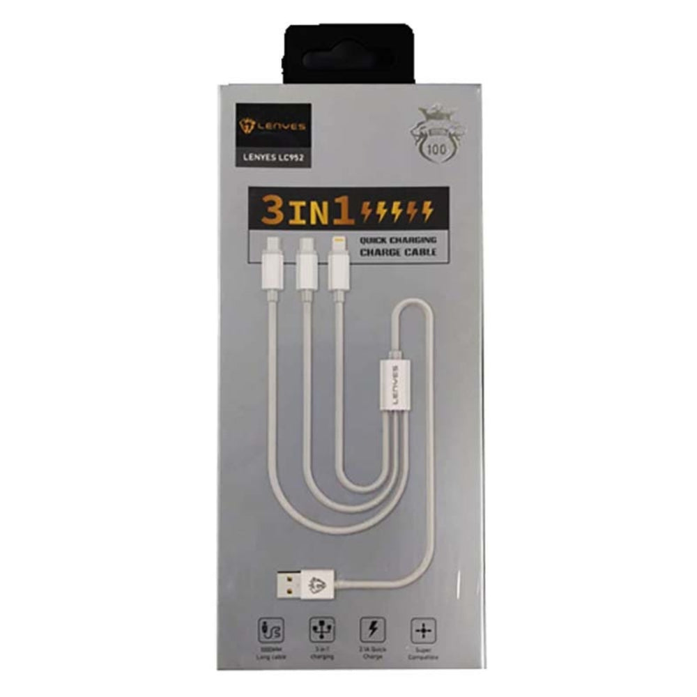 LENYES 3in1 Fast Charging Cable LC952
