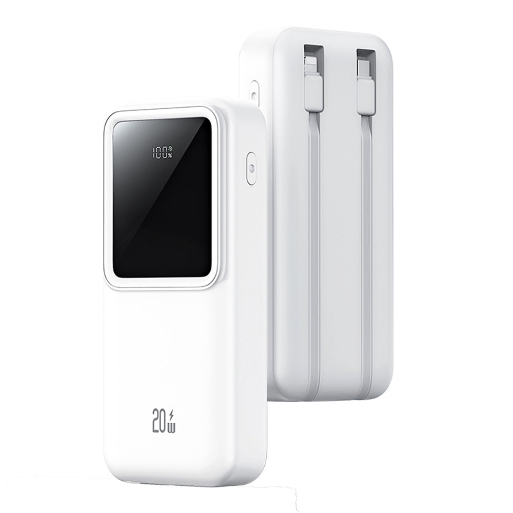 USAMS PD20W Dual-port Digital Display Fast Charging Power Bank With Dual Cables
