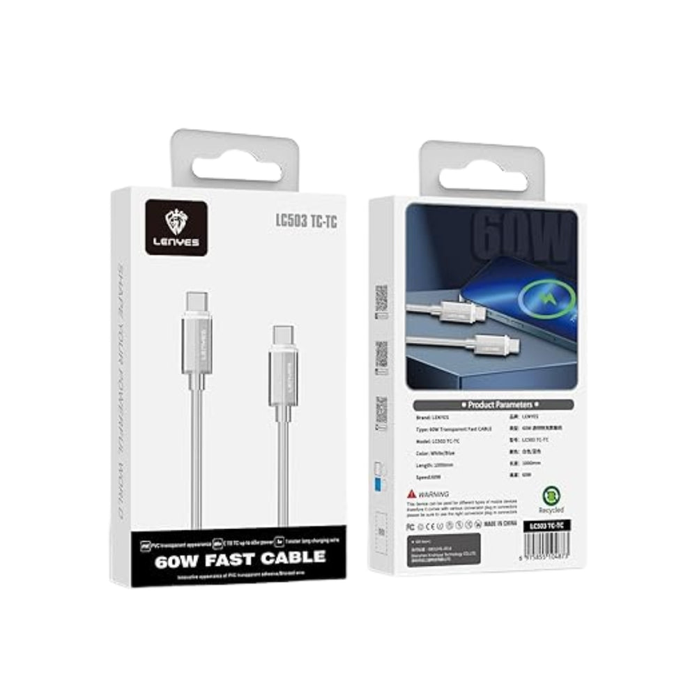 LENYES Transparent 60W Fast Charging Cable LC503