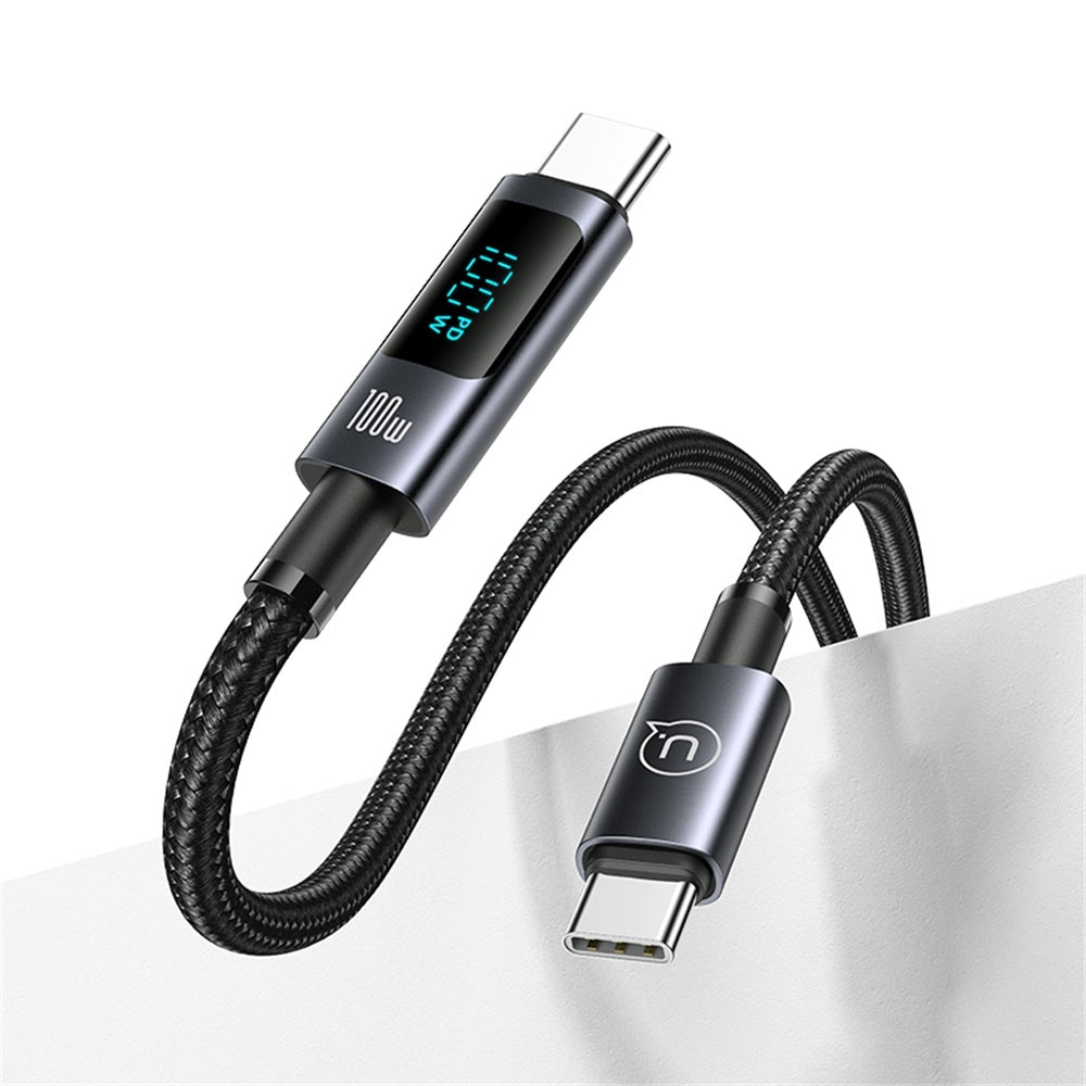 USAMS US-SJ671 Type-C To Type-C 100W Aluminum Alloy Digital Display Fast Charging & Data Cable -Sufeng Series 1.2m