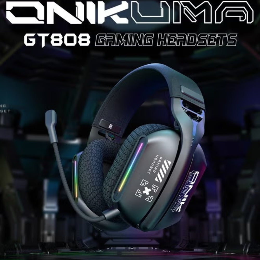 ONIKUMA GT808 Tri-mode Gaming Headset RGB Lighting