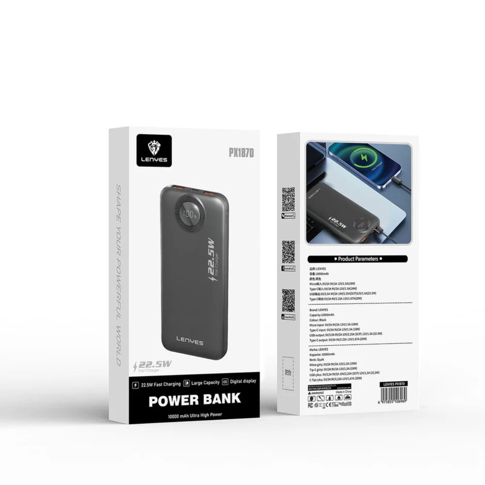 LENYES 10000mAh Fast Charging Power Bank PX187D