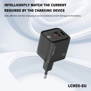 LENYES GaN 20W Fast Charger with USB & Type-C Port LCH55
