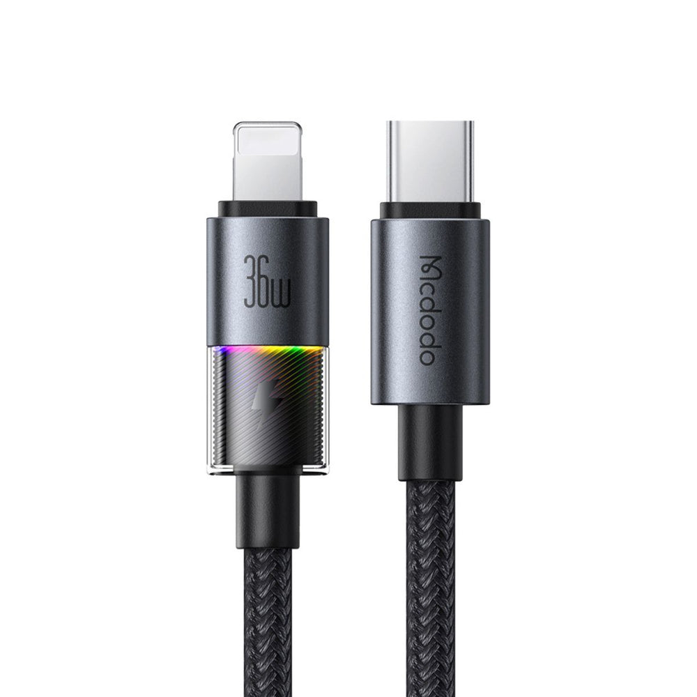 MCDODO CA-8190 USB-C to lightning Cable with 7 Colorful Lights 1.2m