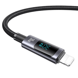 USAMS US-SJ672 Type-C To Lightning 30W Aluminum Alloy Digital Display Fast Charging & Data Cable-Sufeng Series 1.2m