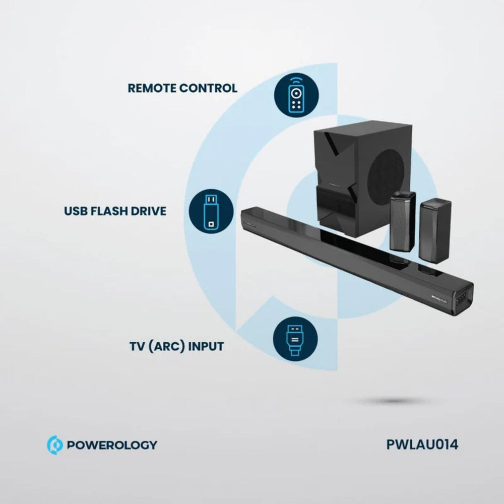 Powerology 5.1CH Home Theater Soundbar with Dolby