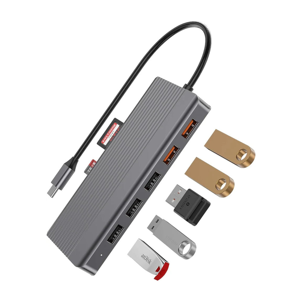 Powerology 12in1 USB-C Hub HDMI Type-C 100W PD