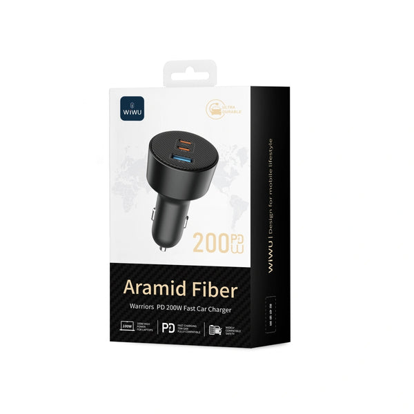 WIWU 200W Triple‑Port Car Charger