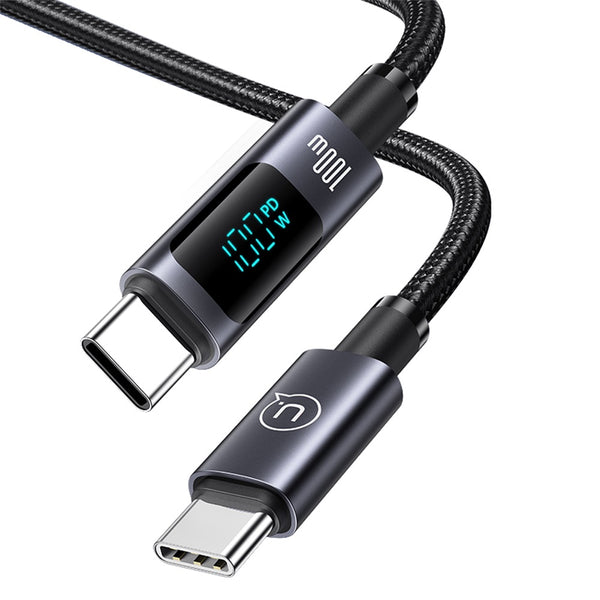USAMS US-SJ671 Type-C To Type-C 100W Aluminum Alloy Digital Display Fast Charging & Data Cable -Sufeng Series 1.2m