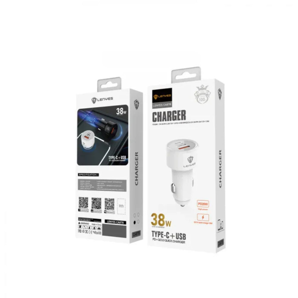 LENYES Car Charger 38W Fast Charging CA878
