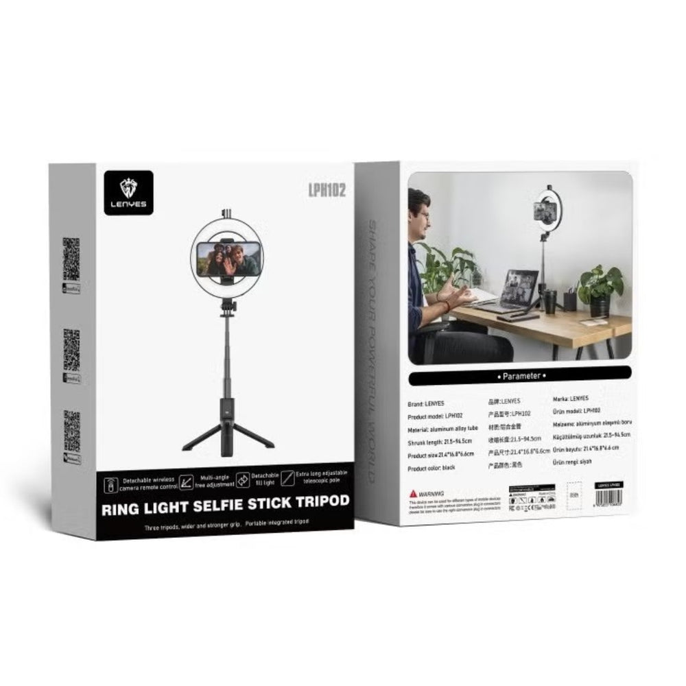 LENYES Tripod with Bluetooth Ring Light LPH102