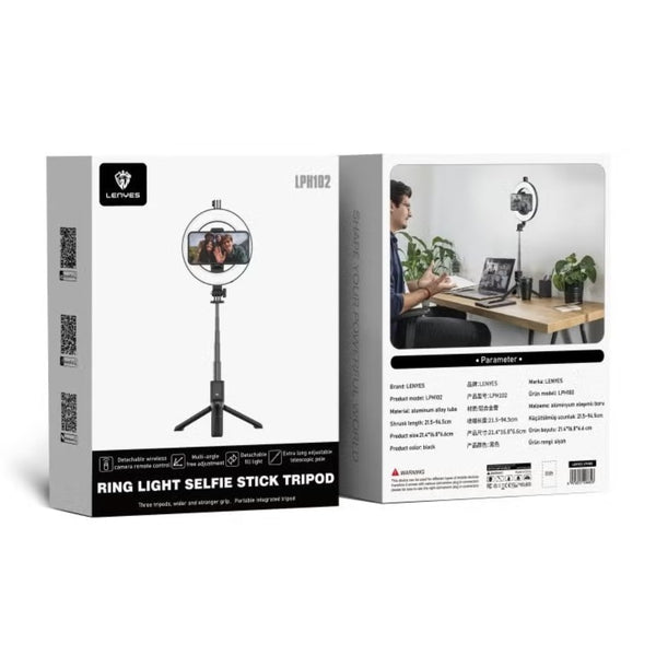 LENYES Tripod with Bluetooth Ring Light LPH102