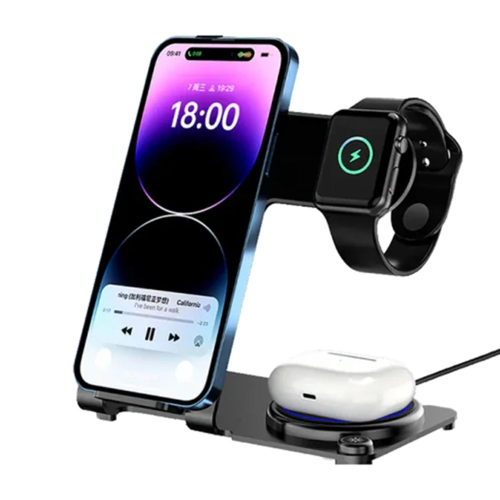 WiWU in 1 Power Air 3 in 1 Wireless 15W Charging Station Wi-005
