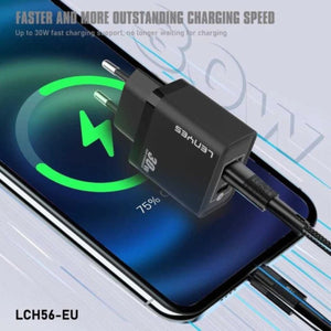 LENYES GaN 30W Charger Fast Charging USB + Type-C LCH56