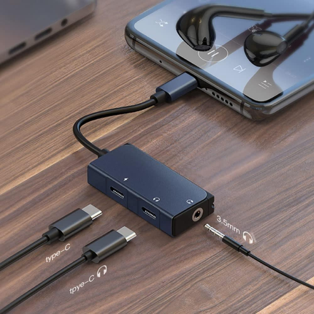 WIWU LT02 Pro Audio Adapter Type-C To Type-C & 3.5mm
