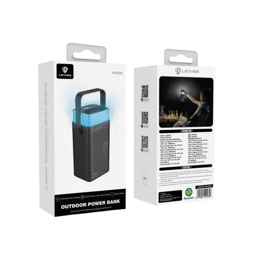 LENYES Power Bank 40000mAh with Fast Charging and Dual USB-C Ports