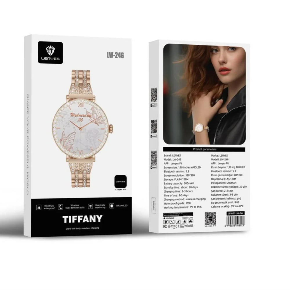 LENYES Tiffany Gold Smart Watch LW-246