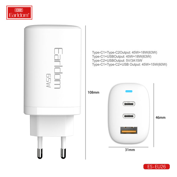Earldom ES-EU26 65W Charger