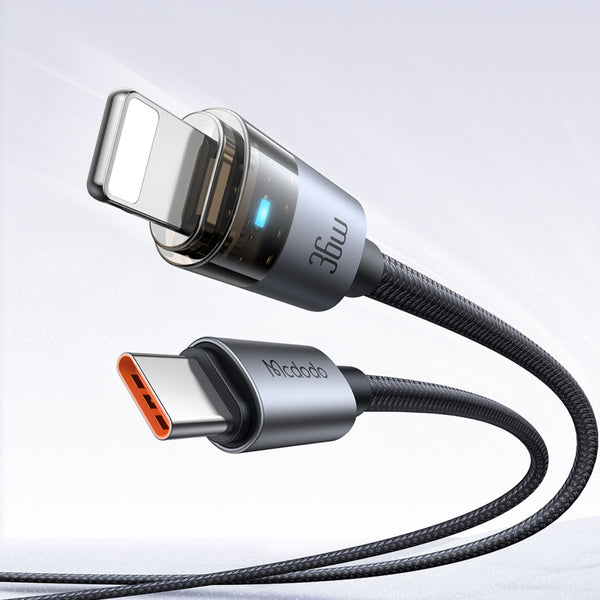 MCDODO CA-5580 Transparent Cable with Charging Light 1.2m