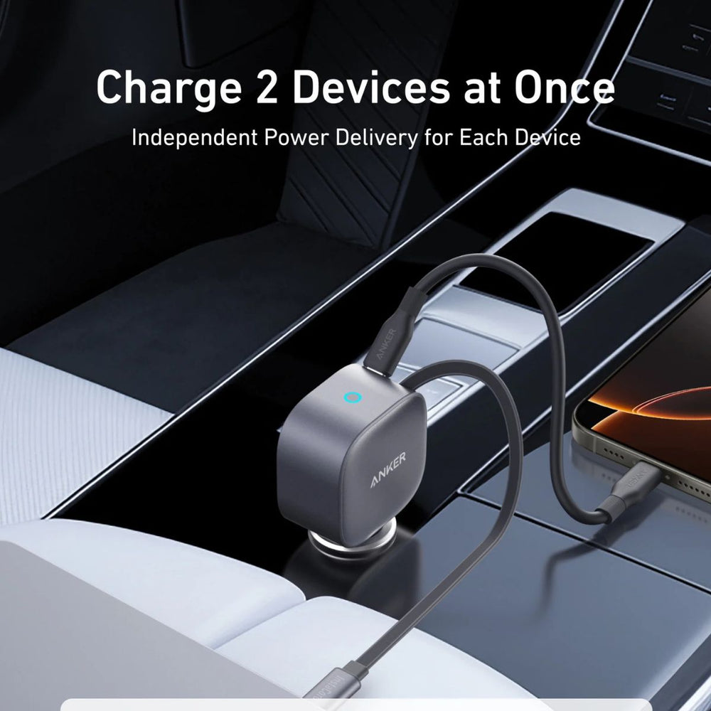 ANKER Nano Car Charger (75W, USB-C Port, Built-In USB-C Cable) A2738HA1