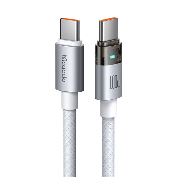 MCDODO CA-5580 Transparent Cable with Charging Light 1.2m