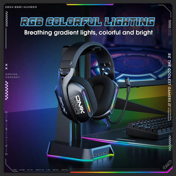 ONIKUMA GT808 Tri-mode Gaming Headset RGB Lighting