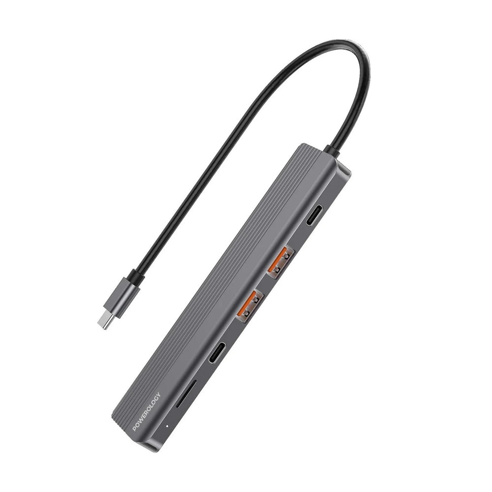 Powerology 6 in 1 Slim 4K HDMI USB-C Hub PD 100W