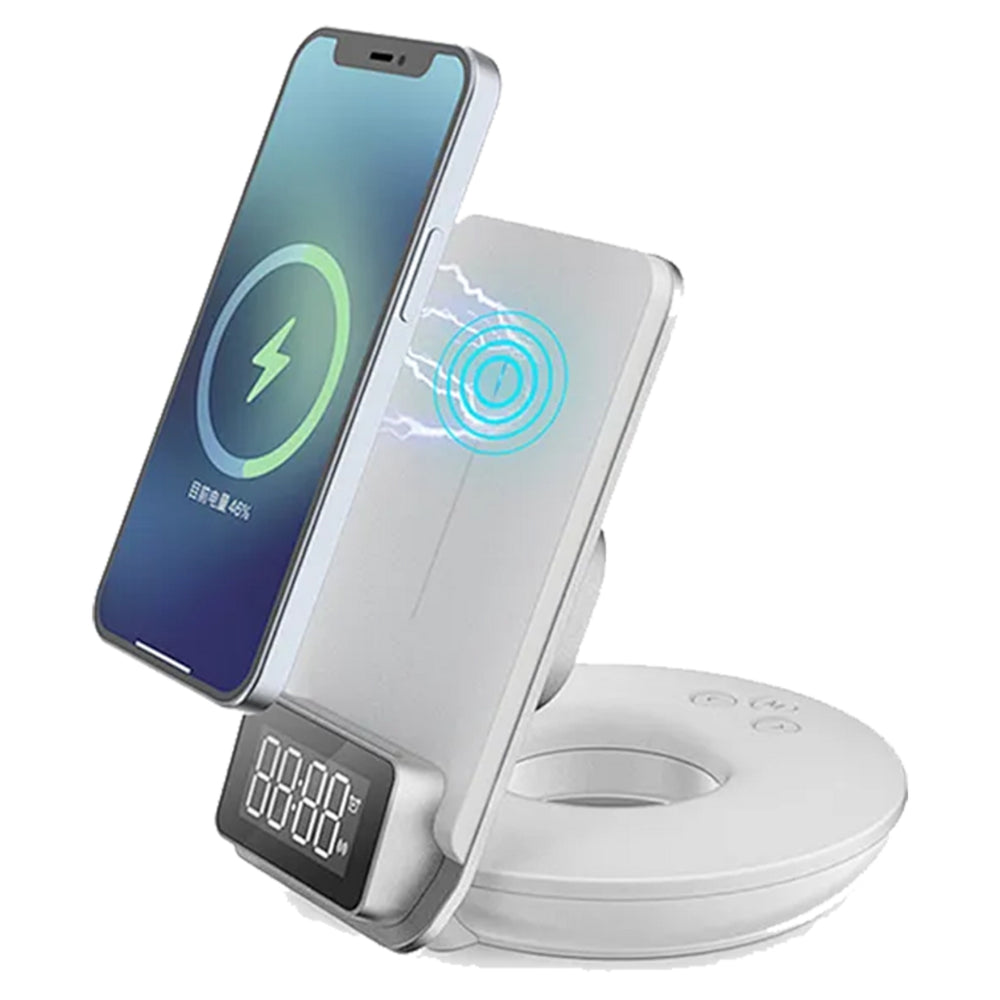 WiWU M11 4 in 1 Wireless Charging Station 15W with Clock