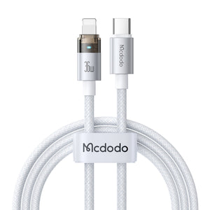 MCDODO CA-5580 Transparent Cable with Charging Light 1.2m