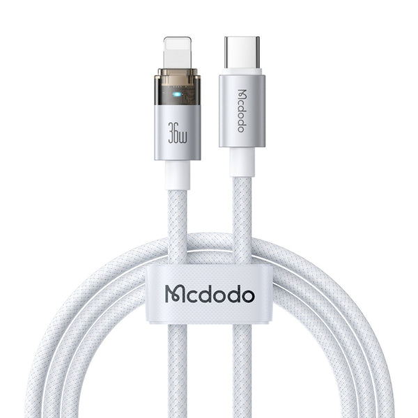 MCDODO CA-5580 Transparent Cable with Charging Light 1.2m