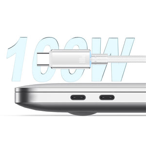 USAMS US-SJ660 Type-C To Type-C PD100W Fast Charging Transparent Data Cable With Light--Cloud Series 1.2M
