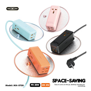 MOXOM MX-ST20 30W PD 6IN1 Power Strip