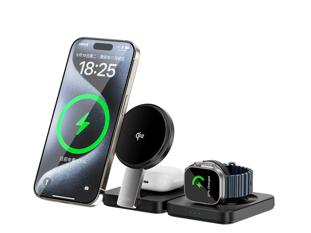 WiWU Wi-W028 3 in 1 Folding Wireless Charger