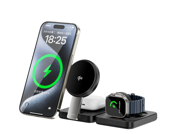 WiWU Wi-W028 3 in 1 Folding Wireless Charger