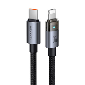 MCDODO CA-5580 Transparent Cable with Charging Light 1.2m