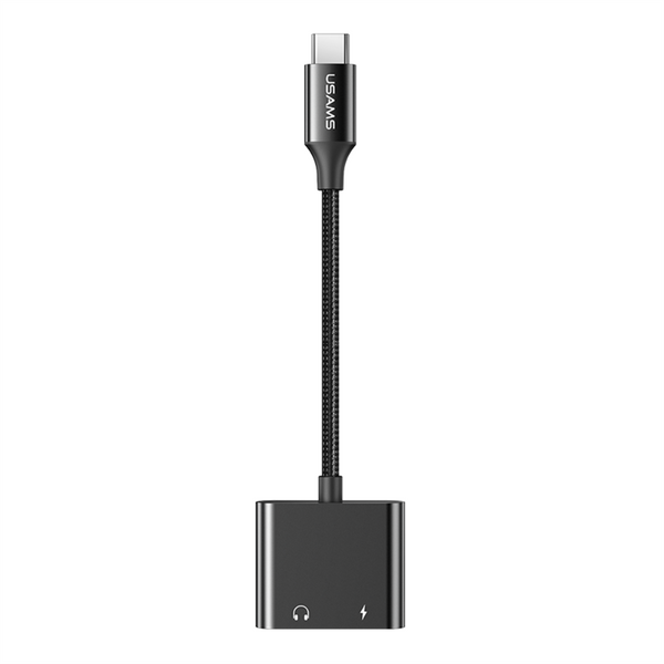 USAMS US-SJ598 AU15 Type-C to 3.5DC Audio Adapter With PD 60W Charging Port