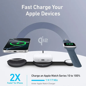 ANKER MagGo MagSafe Compatible 3-in-1 Charger, Qi2 Certified B25M8H11
