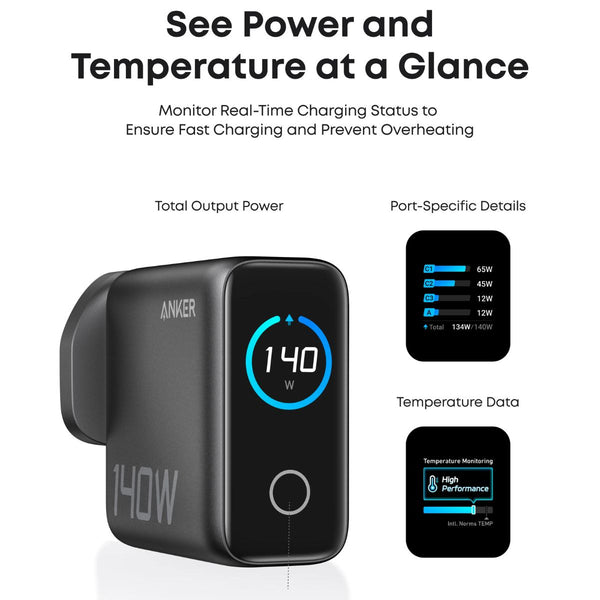 ANKER Charger (140W, 4-Port, PD 3.1) with USB-C Cable B2697G41