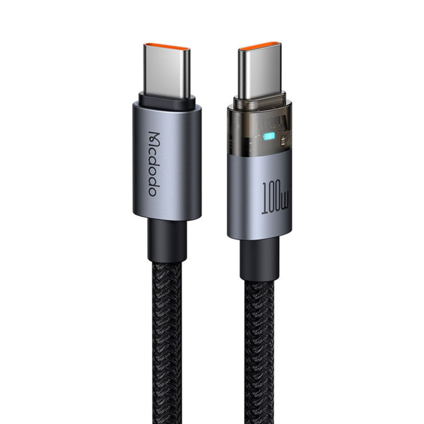 MCDODO CA-5580 Transparent Cable with Charging Light 1.2m