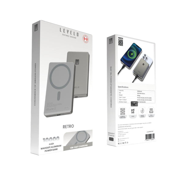 Levelo Retro Portable Magsafe Powerbank 10000mAh
