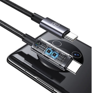 USAMS US-SJ671 Type-C To Type-C 100W Aluminum Alloy Digital Display Fast Charging & Data Cable -Sufeng Series 1.2m