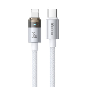 MCDODO CA-5580 Transparent Cable with Charging Light 1.2m