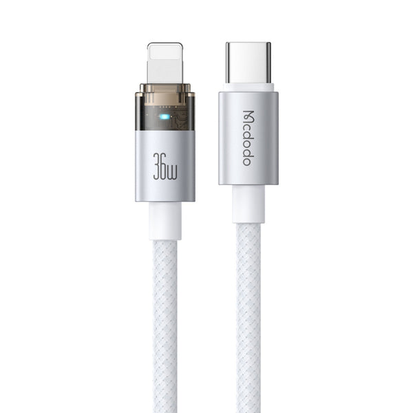 MCDODO CA-5580 Transparent Cable with Charging Light 1.2m
