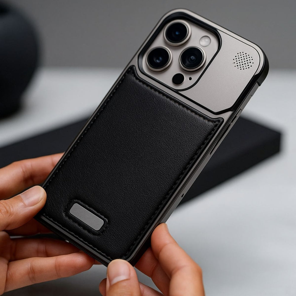 iPhone Leather Metal Frameless Aromatherapy MagSafe Case
