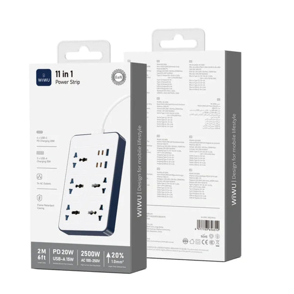 WiWU Wi S006 11 in 1 GaN Power Strip EU 2M (20W)